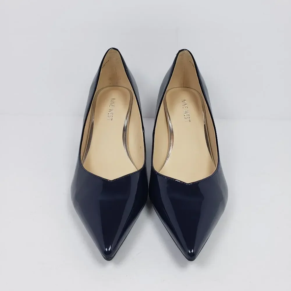Nine West Andes Womens Size 9.5 Dark Blue Formal Point Toe Pump 2.75